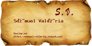 Sámuel Valéria névjegykártya